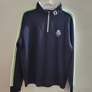 Footjoy Athletic Fit 1/4 Zip Pullover Men's Size Large Royal Dublin Golf Club